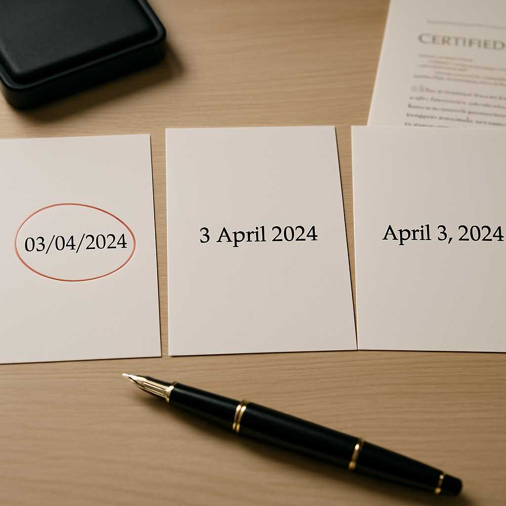 featured date format in certified translation