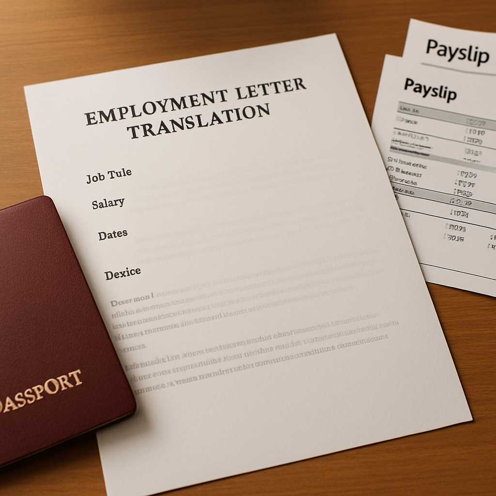 featured employment letter translation format