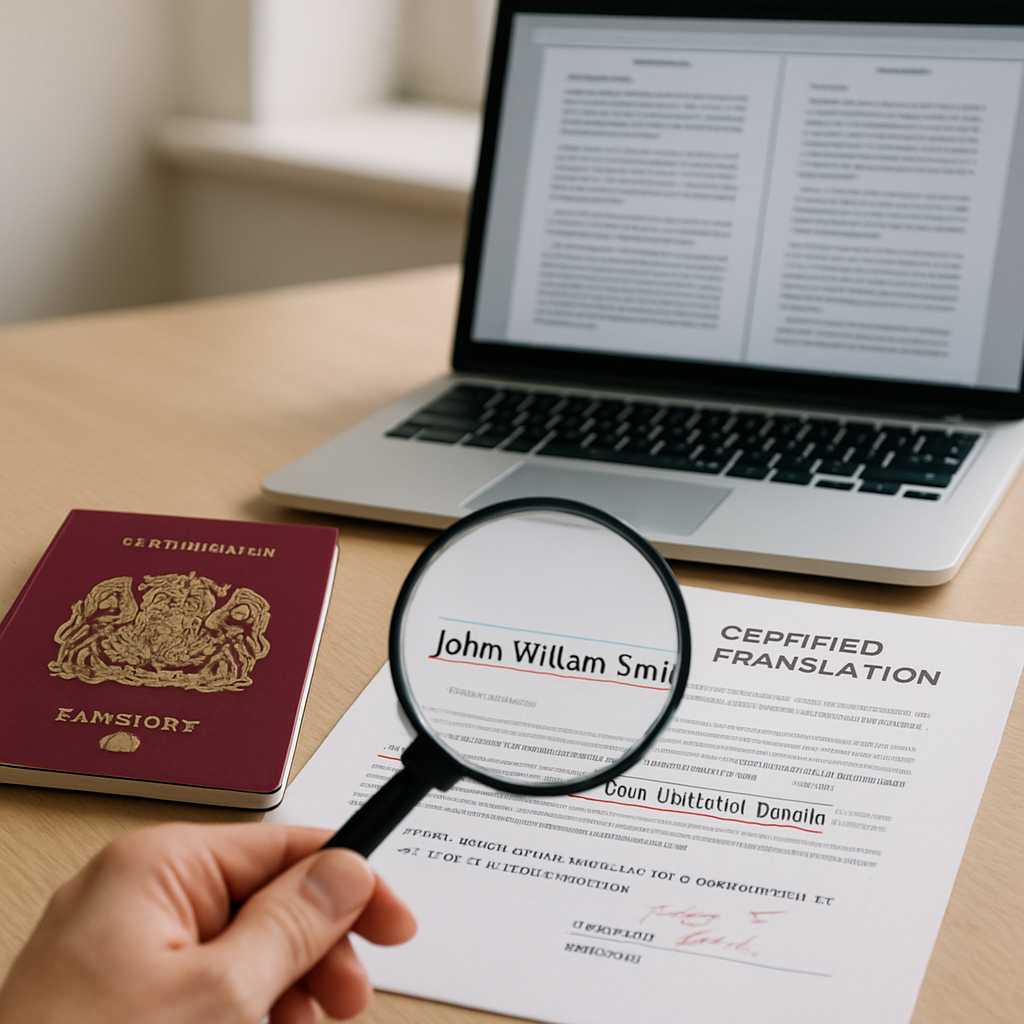 featured name spelling in translation